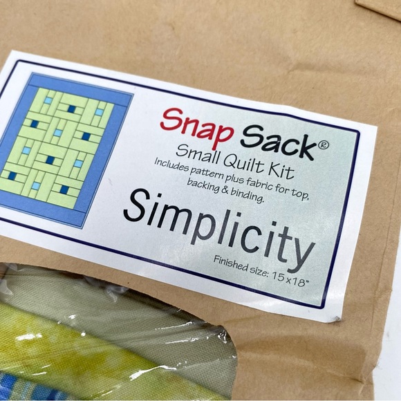 Simplicity Snap Sack Small Quilt Kit Blue & Green 15" x 18" SS10909 Sewing Craft - Picture 3 of 6